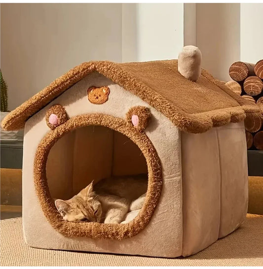 Foldable Washable Cat House Bed