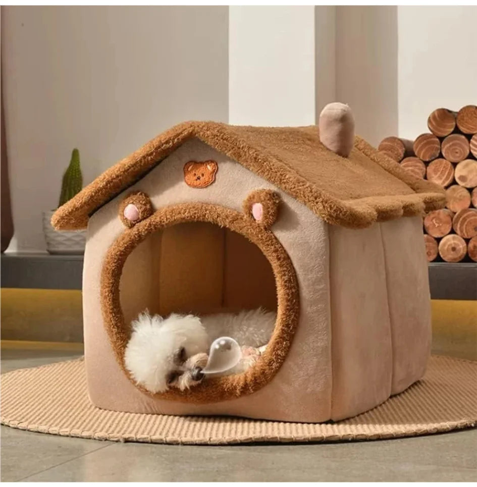 Foldable Washable Cat House Bed